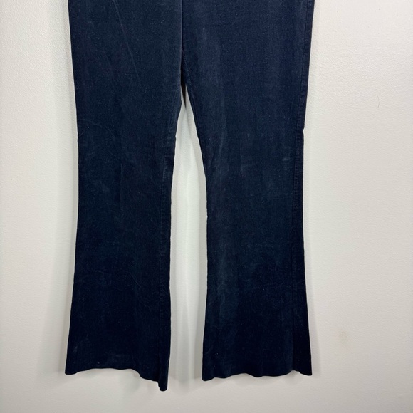 Avenue Montaigne Ribbed Wide Leg Flare Black Velvet Pull On Pants 10 - Picture 4 of 7